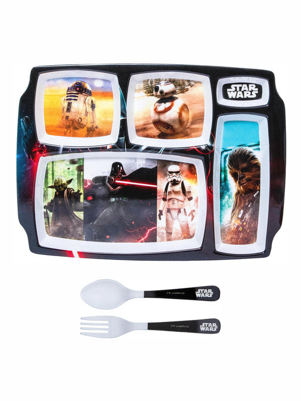 Servewell Melamine Rectangle Kids Set (Plate, Fork & Spoon) Star Wars (Set of 3pcs)