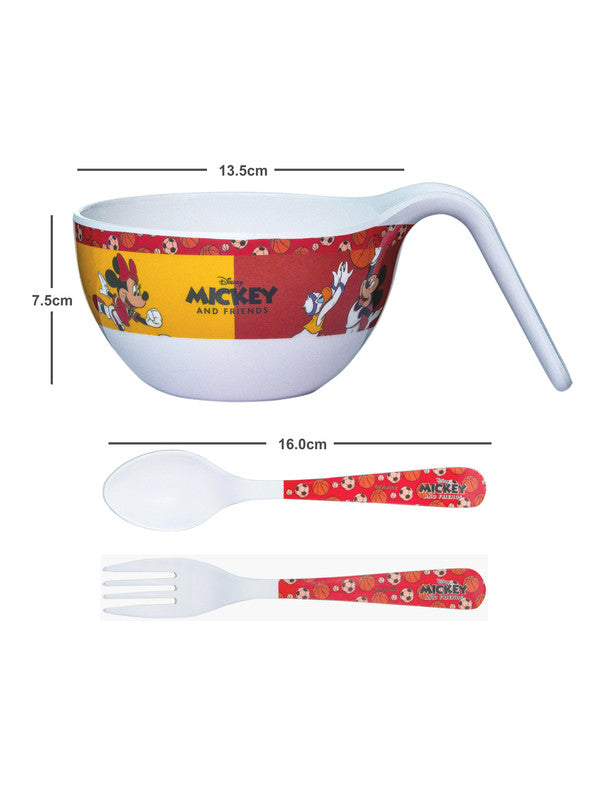 Servewell Melamine Mickey Kids Set (Plate, Fork & Spoon) Mickey (Set of 3pcs)