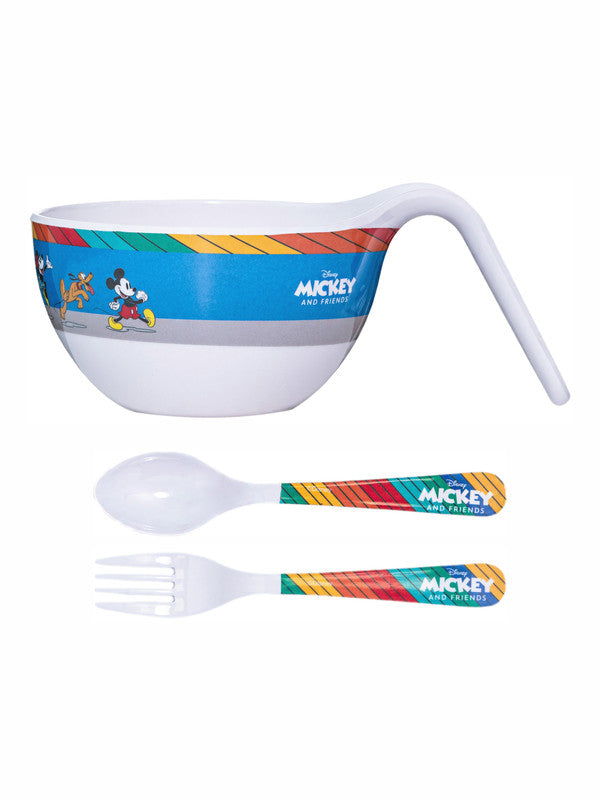 1 pc Maggie Bowl and 1 pc Fork and  Spoon Set 3 pc - Mickey