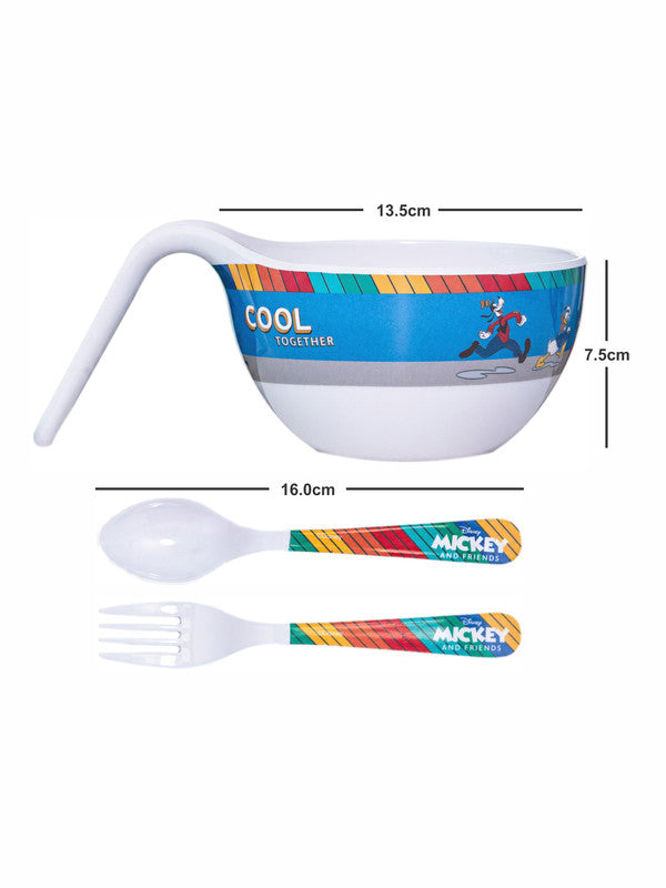 1 pc Maggie Bowl and 1 pc Fork and  Spoon Set 3 pc - Mickey