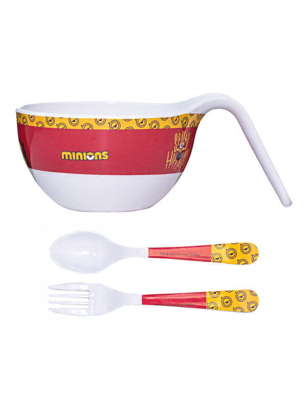 1 pc Maggie Bowl and 1 pc Fork and  Spoon Set 3 pc - Minions