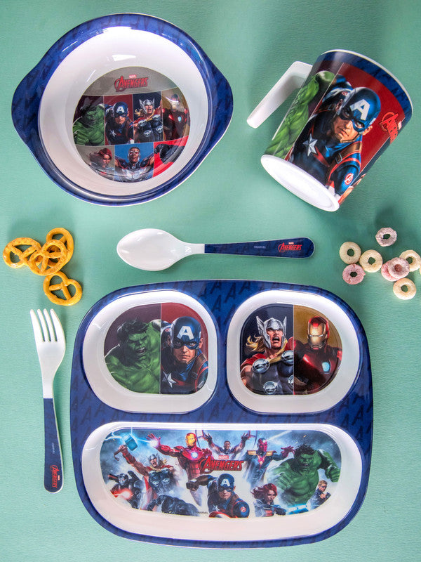 Servewell Melamine Kids Set (Plate, Fork & Spoon) Avengers (Set of 5pcs)