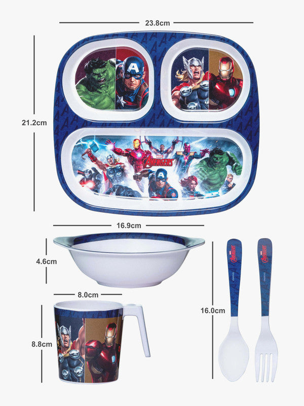 Servewell Melamine Kids Set (Plate, Fork & Spoon) Avengers (Set of 5pcs)