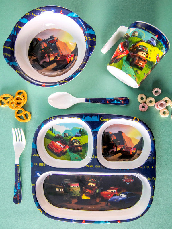 Servewell Melamine Kids Set (Plate, Fork & Spoon) Cars (Set of 5pcs)