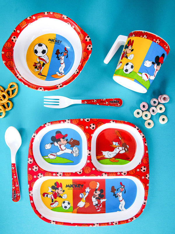 Servewell Melamine Kids Set (Plate, Fork & Spoon) Mickey (Set of 5pcs)