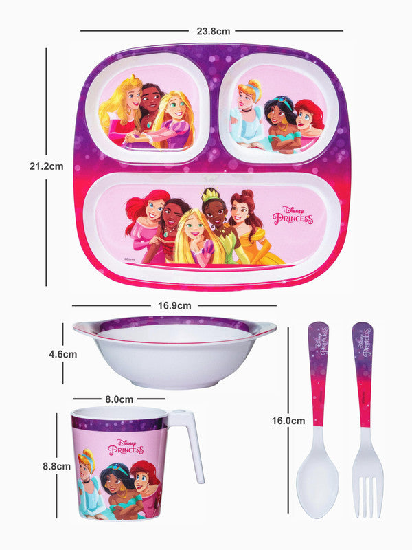 Servewell Melamine Kids Set (Plate, Fork & Spoon) Princess (Set of 5pcs)
