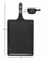 Servewell Rectangular Matte Handle Platter and Rnd Scoop Set 3 pc  - Black