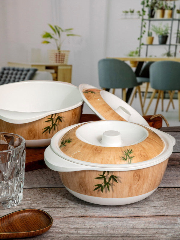 Servewell Serving Casserole with Lid Set 2 + 2 pc Rnd 19 cm - Bamboo Delight