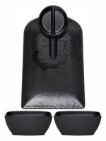 Servewell Spade Matte Platter and Cate Matte Veg Bowl Set 3 pc - Black