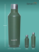 Servewell 1 pc Alaska - SS Single Wall Bottle 820 ml - Military Green