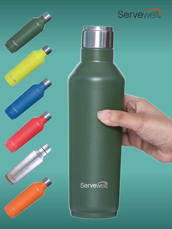 Servewell 1 pc Alaska - SS Single Wall Bottle 820 ml - Military Green