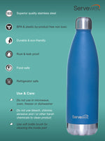 Servewell 1 pc Bali - SS Single Wall Bottle 1000 ml - Imperial Blue