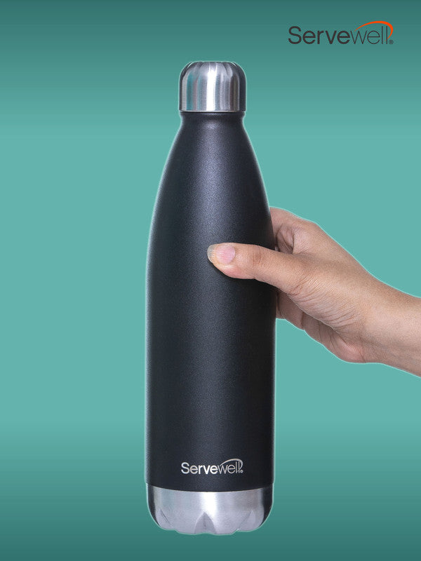 Servewell 1 pc Bali - SS Single Wall Bottle 1000 ml - Jet Black