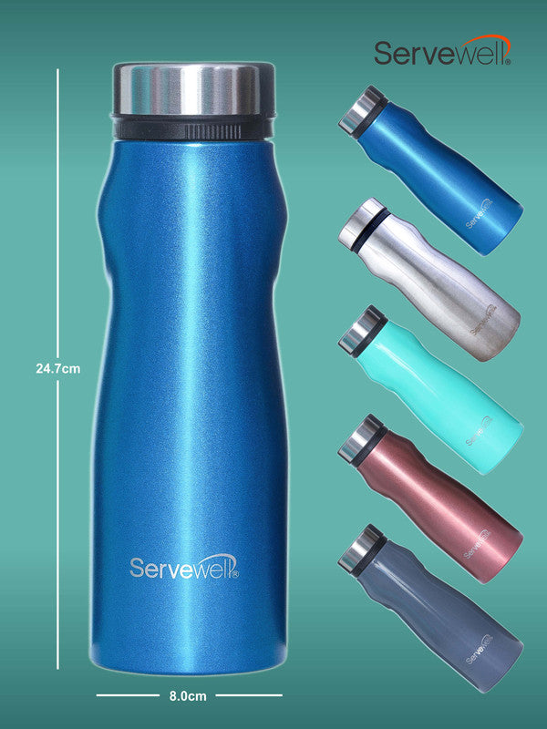 Servewell 1 pc Congo - SS Single Wall Fridge Bottle 1000 ml - Striking Blue