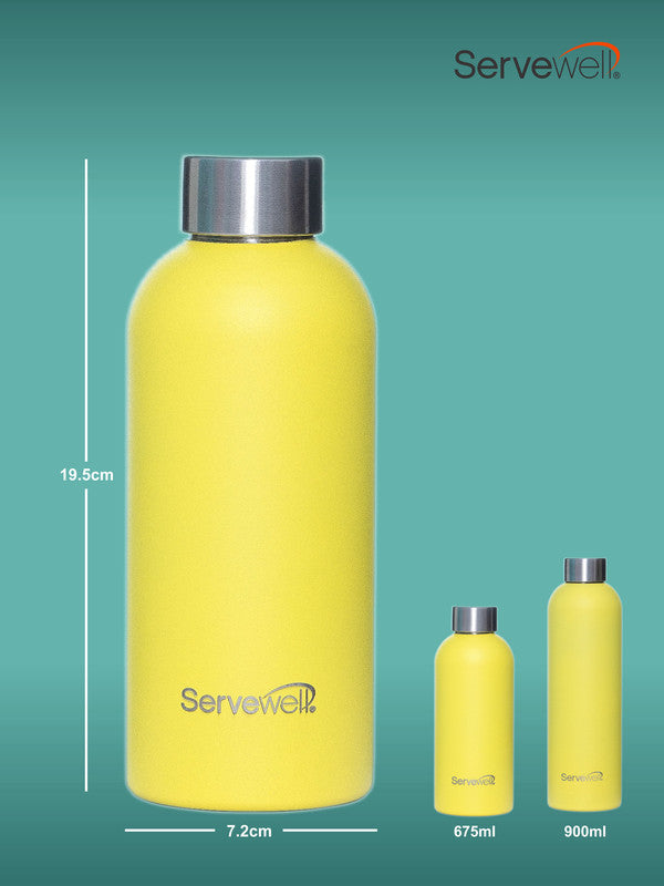 Servewell 1 pc Osaka - SS Single Wall Bottle 675 ml - Lemon Yellow