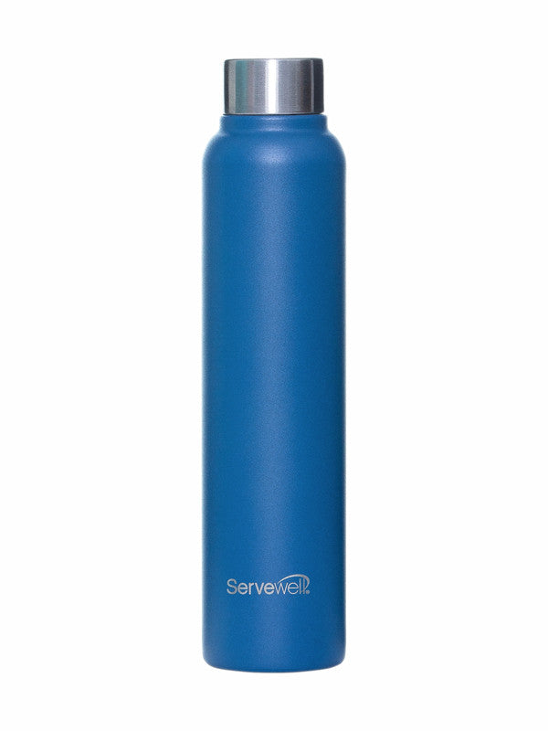 Servewell 1 pc Sleek - SS Single Wall Bottle 600 ml - Imperial Blue