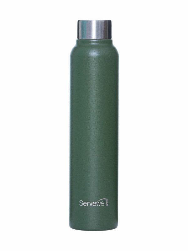 Servewell 1 pc Sleek - SS Single Wall Bottle 600 ml - Military Green
