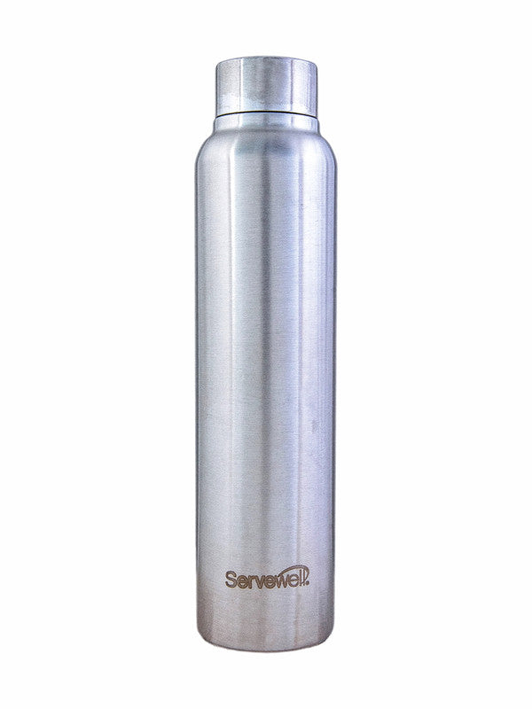 Servewell 1 pc Sleek - SS Single Wall Bottle 600 ml - Steel