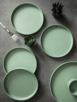 Servewell Thali Small Plate (Set of 4pcs) - Dots Green