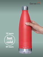 Servewell 1 pc Indus - SS Vacuum Bottle 1000 ml - Fuji Red
