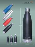Servewell 1 pc Indus - SS Vacuum Bottle 500 ml - Jet Black