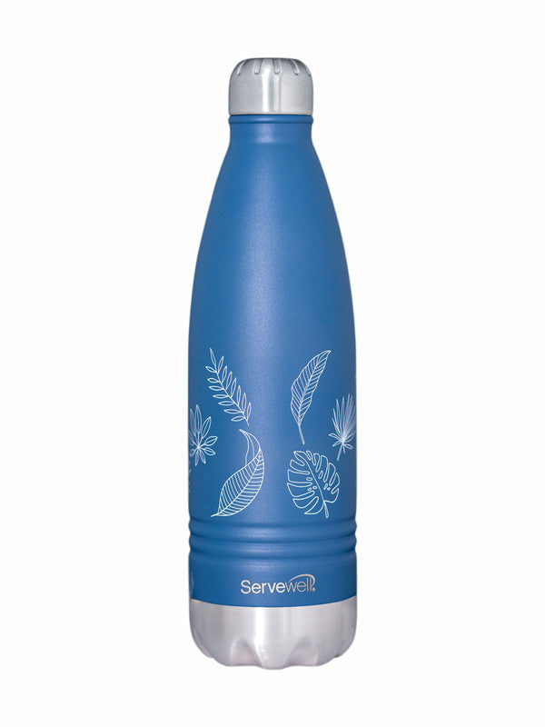 Servewell Indus - 1000ml (Autumn) Blue SS Vacuum Bottle  (Set of 1pcs)