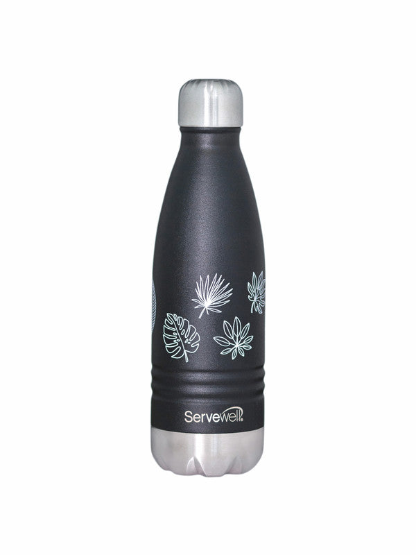 Servewell Indus - 500ml (Autumn) Black SS Vacuum Bottle  (Set of 1pcs)