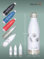 Servewell Indus - 500ml (Autumn) White SS Vacuum Bottle  (Set of 1pcs)