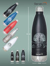 Servewell Indus - 1000ml (Yoga) Black SS Vacuum Bottle  (Set of 1pcs)