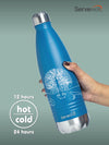 Servewell Indus - 1000ml (Yoga) Blue SS Vacuum Bottle  (Set of 1pcs)