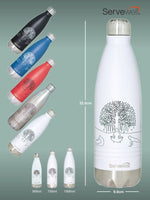 Servewell Indus - 1000ml (Yoga) White SS Vacuum Bottle  (Set of 1pcs)