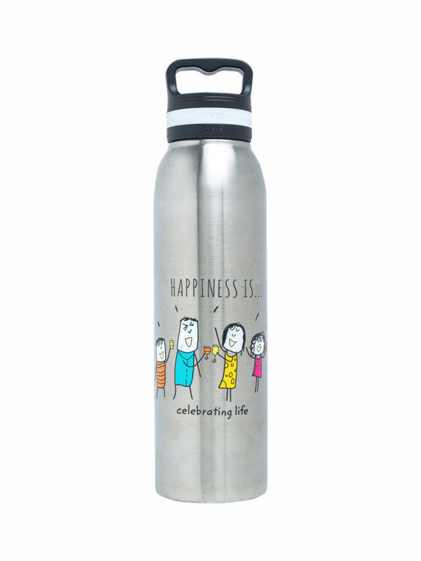 Servewell Oslo - 720ml (Happiness) Steel  SS Vacuum Bottle  (Set of 1pcs)