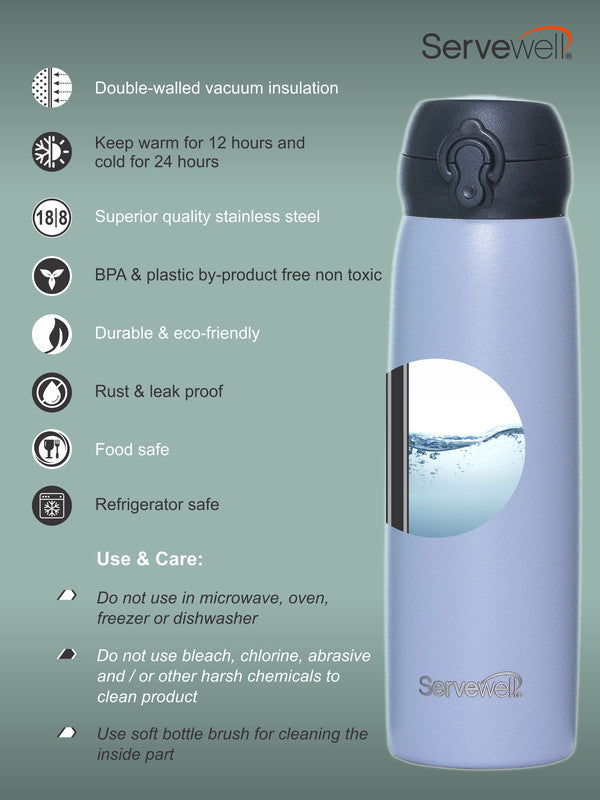 Servewell 1 pc Pride - SS Vacuum Bottle 525 ml - Dolphin Grey