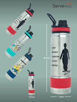 Servewell Thunder - 725ml (Charlie Chapline) Red SS Vacuum Bottle  (Set of 1pcs)