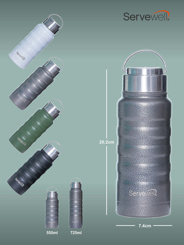 Servewell 1 pc Twister - SS Vacuum Bottle 550 ml - Stone Black