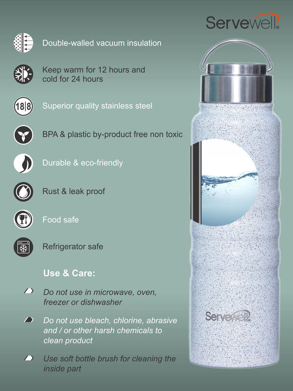 Servewell 1 pc Twister - SS Vacuum Bottle 725 ml - Speckle White