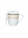 Sonaki Bone China Coffee/Tea Mugs with Gold Print (Set of 6pcs)