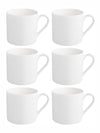 White Bone China Tea/Coffee Mug (Set of 6pcs)