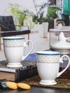 Bone China Tea/Coffee Large Mug Set of 2pcs with Gold Printing