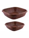 Wooden finish Multi Purpose Square Bowl Set of 2 pcs SS-10185-10186
