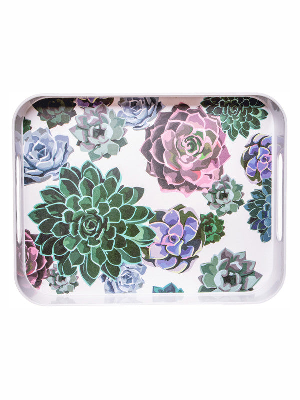Stehlen Melamine Decorative Rectangle Serving Tray with Handle (Set of 1pc)