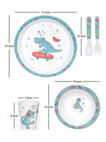 Stehlen Melamine 5pcs Kid Set (Set of 1pc each Glass, Bowl, Plate, Spoon & Fork)