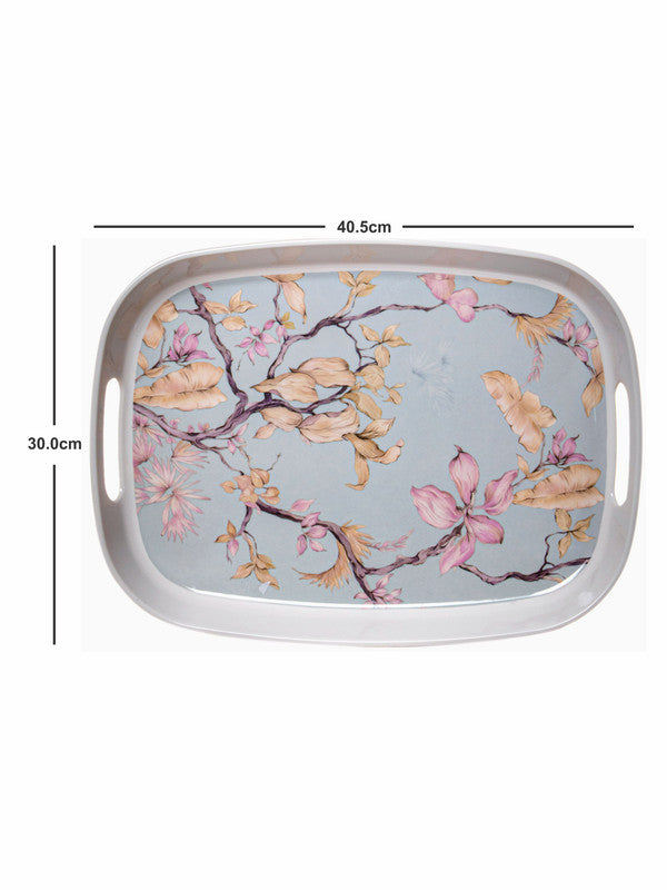 Stehlen Melamine Decorative Oval Serving Extra Large Tray with Handle (Set of 1pc)