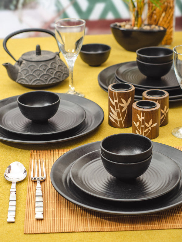 Crockery Dinner Plates And Bowls Set Goodhomes Dinner Set Black