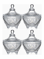 Glass Candy Bowl with Lid set of 4pcs