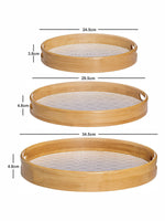 Wooden Round Tray Set of 3pcs