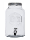 White Gold Glass Beverage Dispenser With Metal Lid