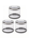 Whitegold Whitegold Flip Lock-Tight Borosilicate Glass Storage Jar Set (Set Of 3Pcs)