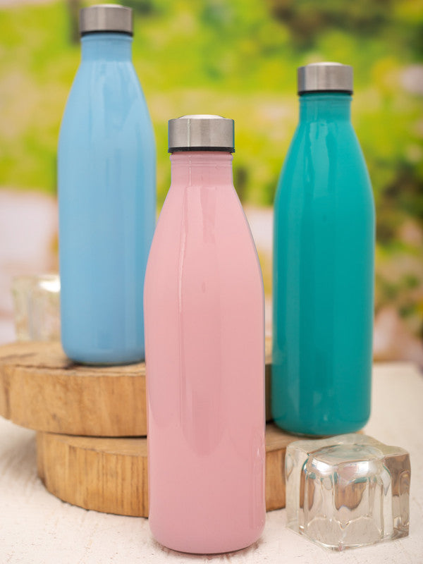 Glass Bottles with Airtight Cap for Water, Juice ( Set of 3 pcs)