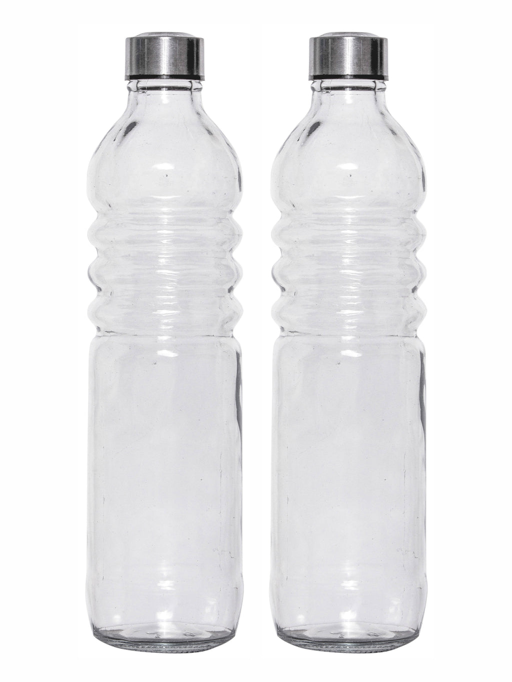 White Gold Glass Water Bottle (Set Of 2Pcs)